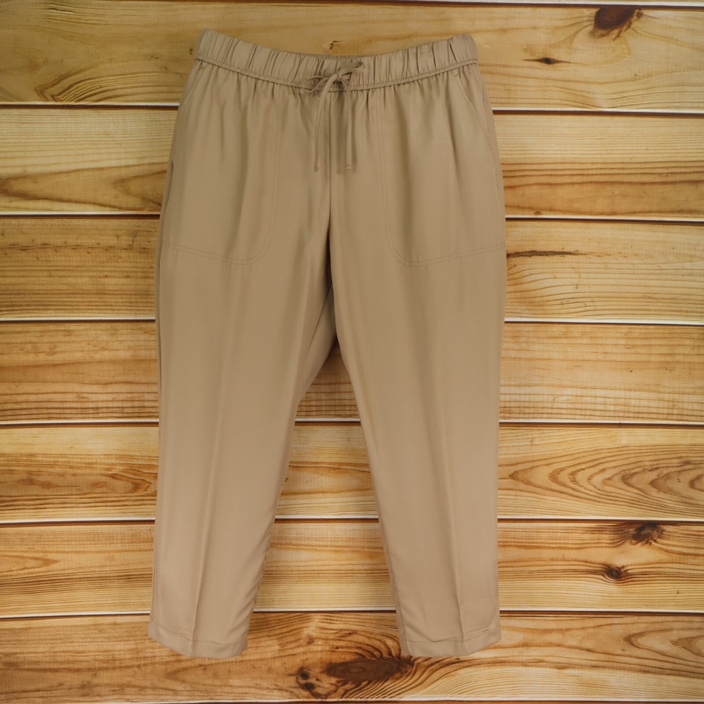 Croft & Barrow Casual Pants Womens Size L Brown Stretch Waist Straight Leg
